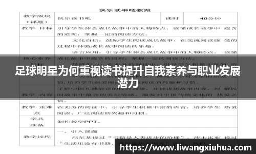 足球明星为何重视读书提升自我素养与职业发展潜力